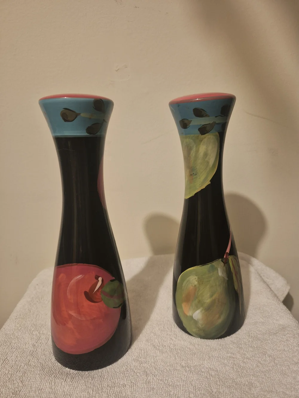 Hand-Painted Ceramic Droll Too Fruit Canister Set